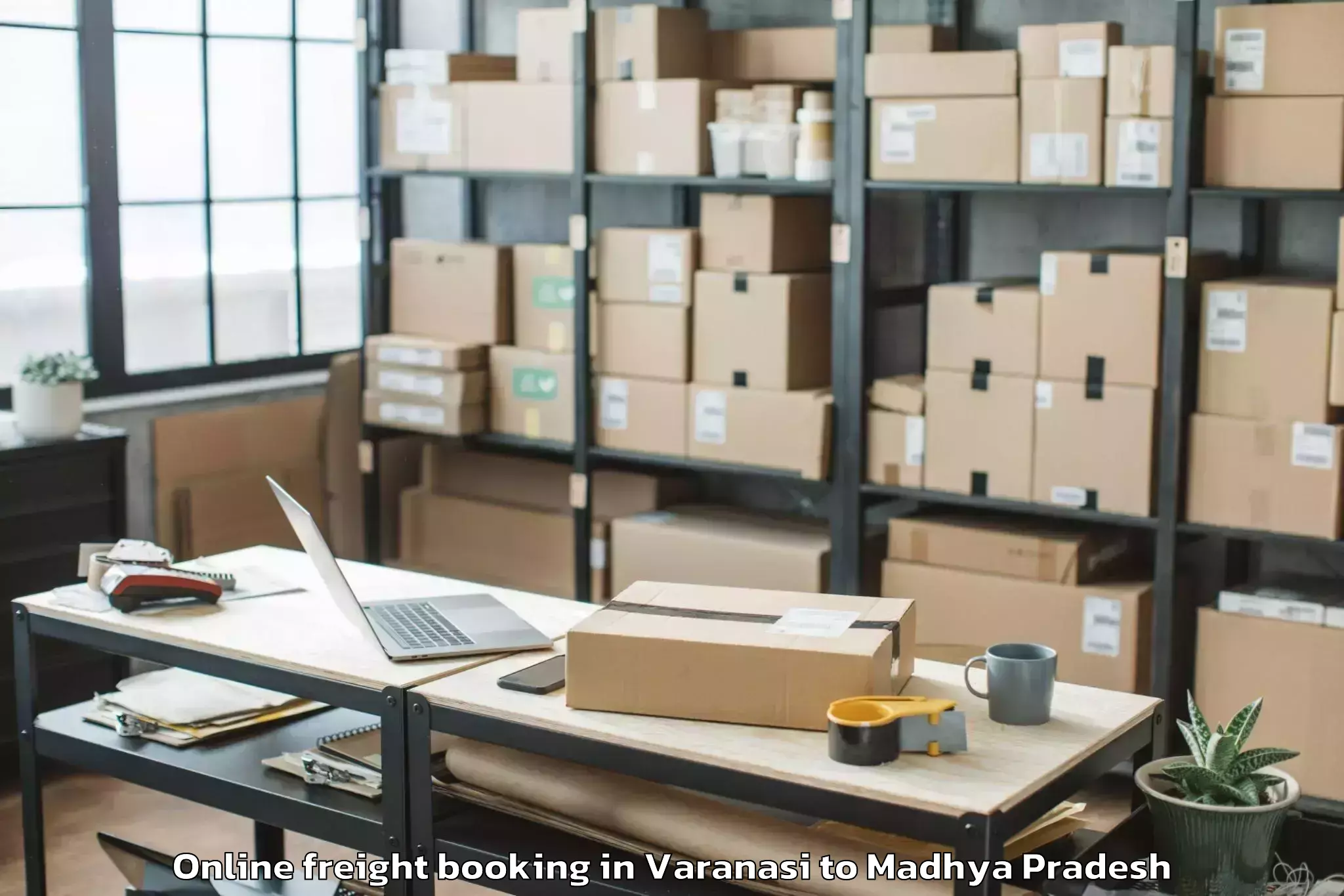 Book Varanasi to Manawar Online Freight Booking Online